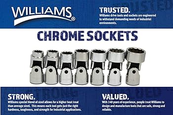 Williams WSB-7U 7-Piece 3/8-Inch Drive 12 Point Universal